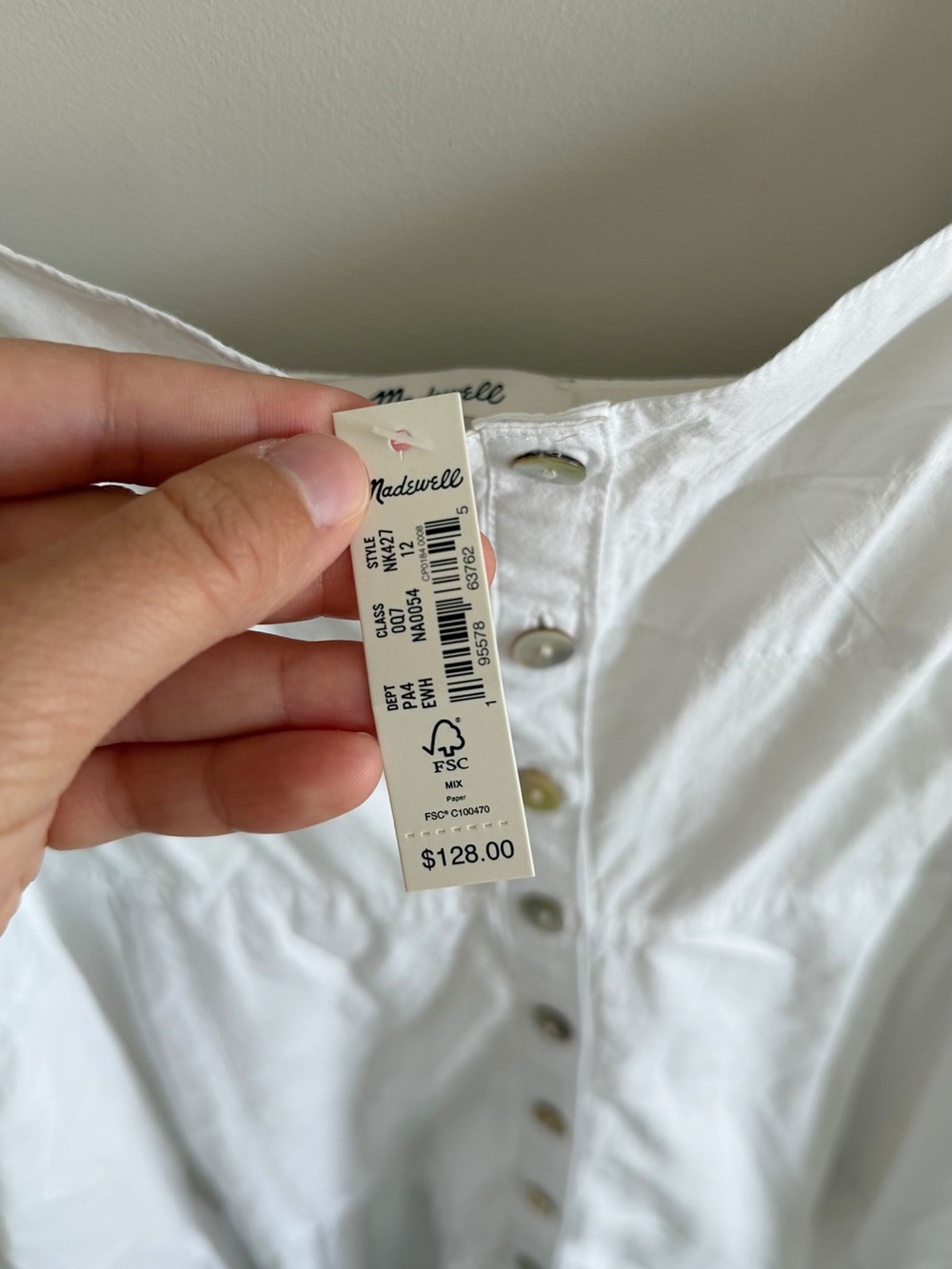Madewell Button-Front Tiered Midi Dress in White - Picture 8 of 10